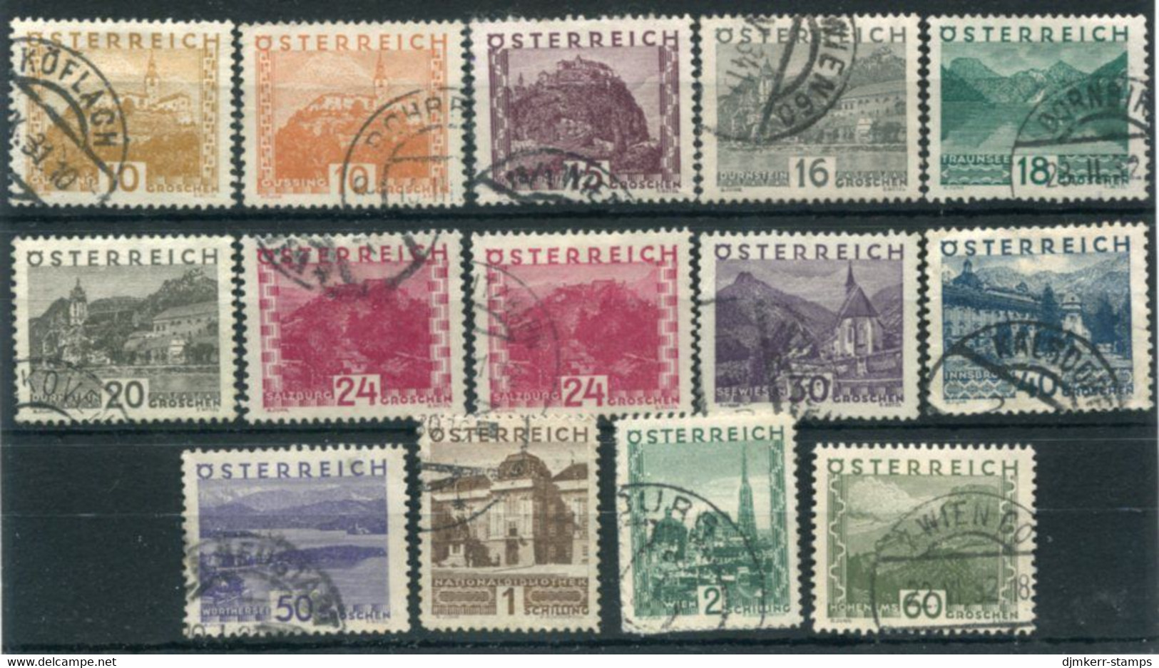 AUSTRIA 1929 Landscape Definitive Large Format,used.  Michel 498-511 - Used Stamps
