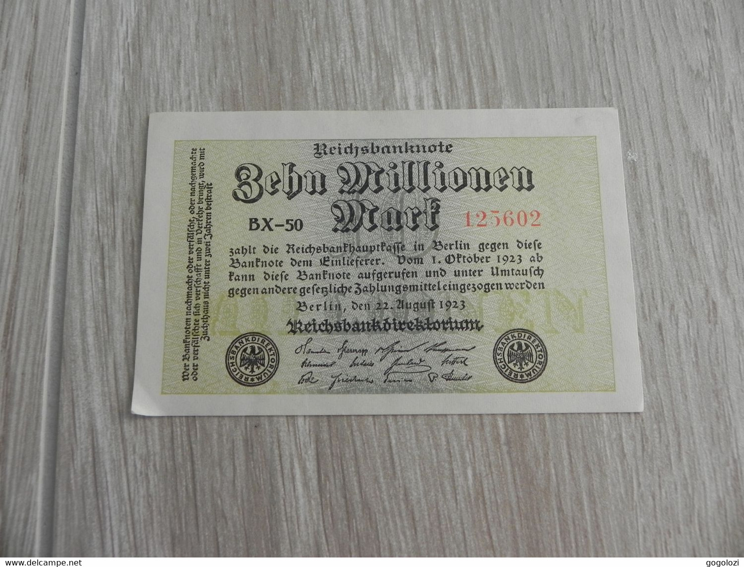 Deutschland Germany Deutsche Reichsbahn 10 Millionen Mark 1923 - 10 Miljoen Mark