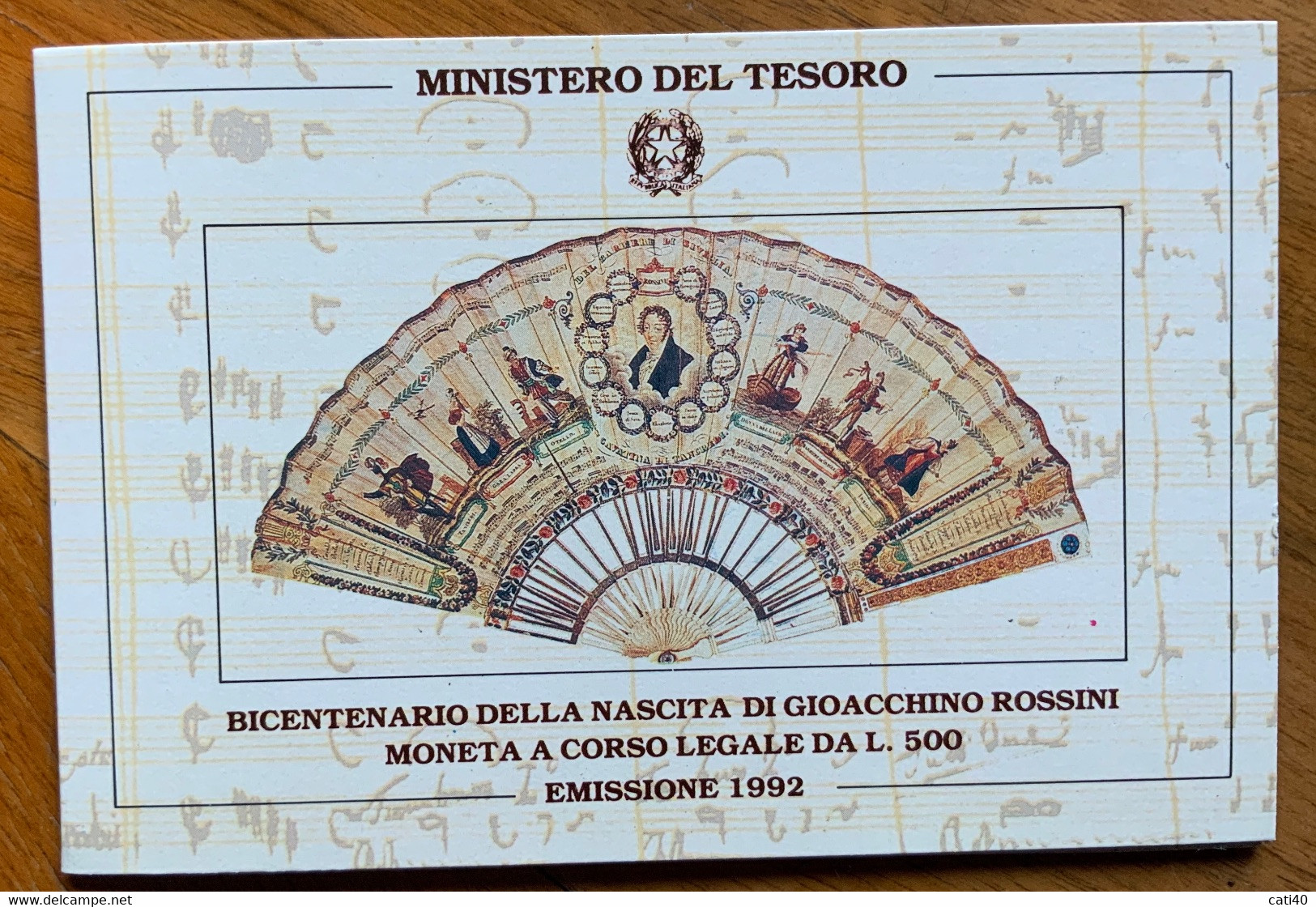MONETA  L. 500 ARGENTO - GIOACCHINO ROSSINI  - FOLDER ORIGINALE COMPLETO - Grand Format : 1981-90