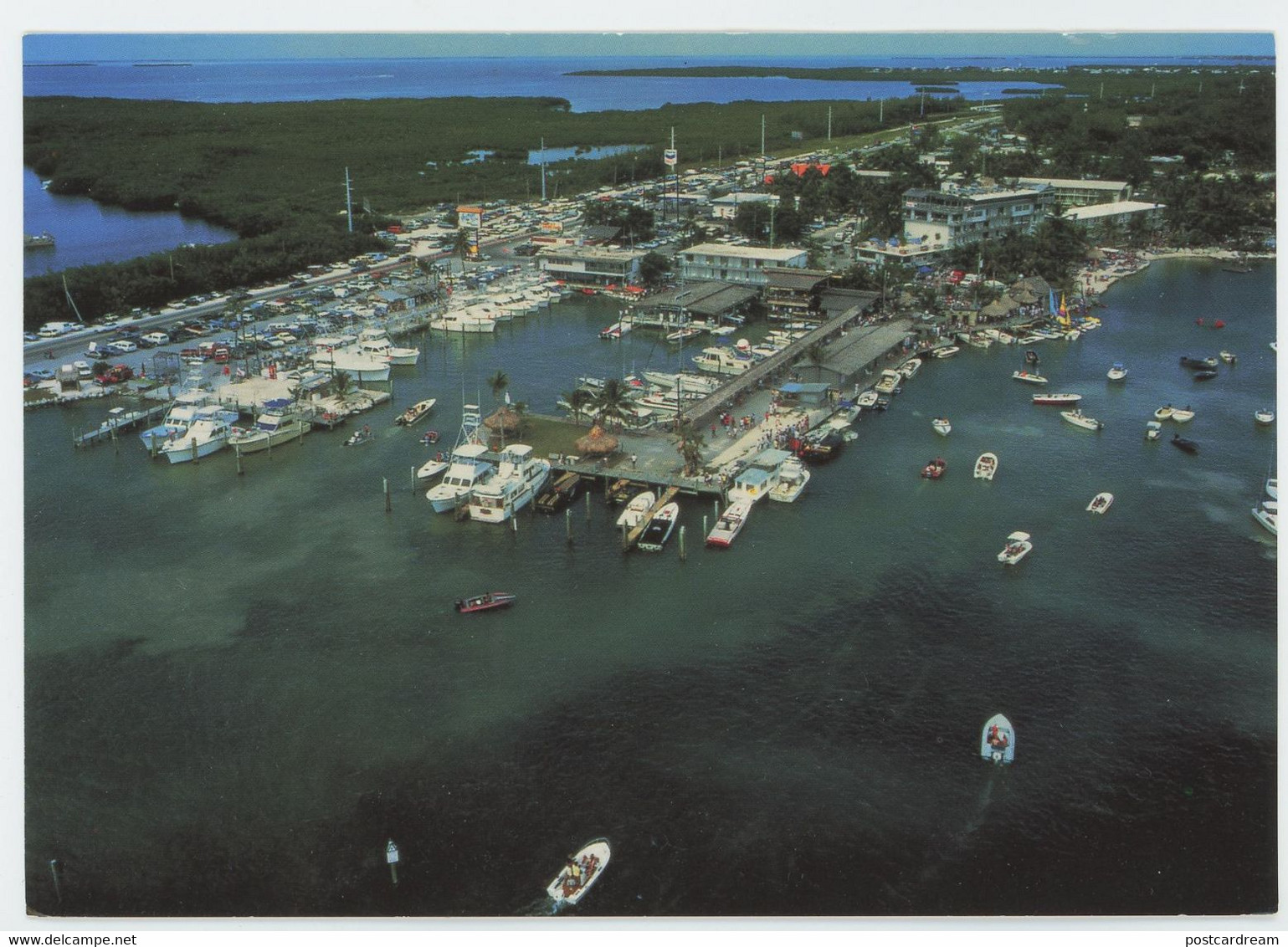 Postcard - Holiday Isle Resort Marina Islamorada FL Keys MARINA AERIAL VIEW - Key West & The Keys