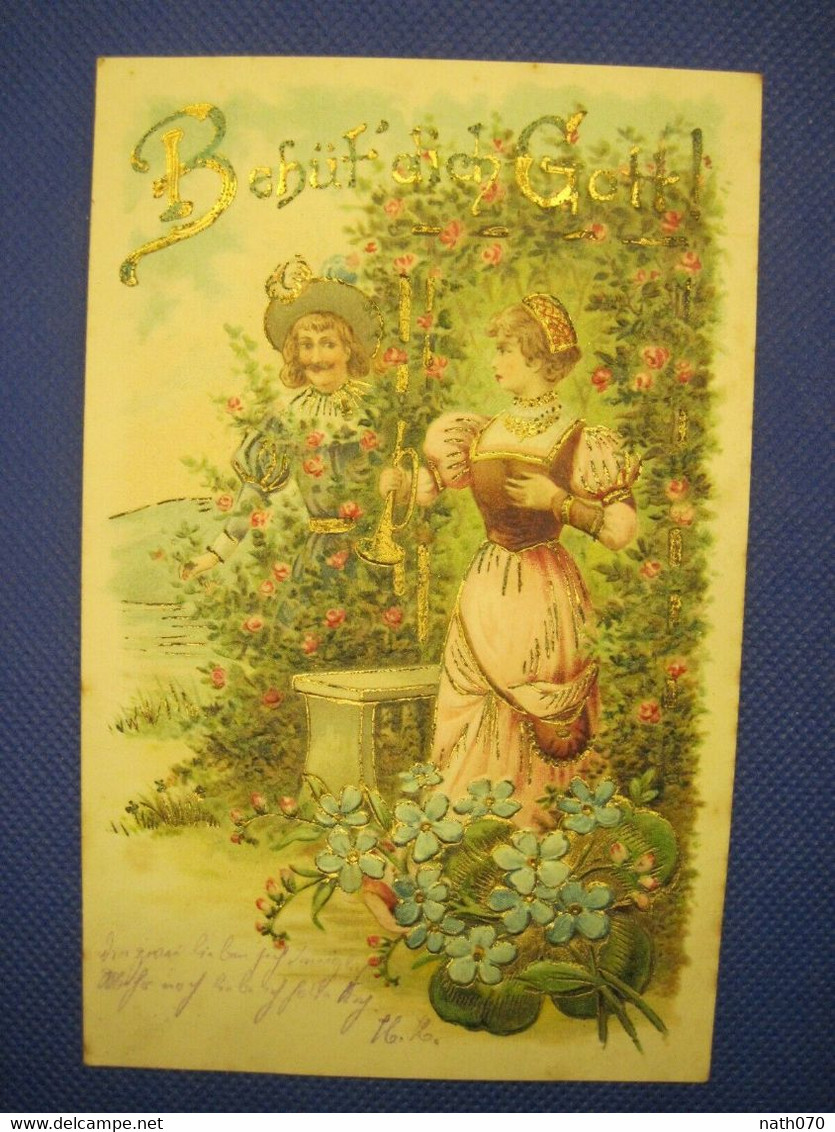 AK 1904 CPA Liebespaar Litho Heiligenstein BARR Elsass Paar Prägekarte DR Gaufrée - Couples