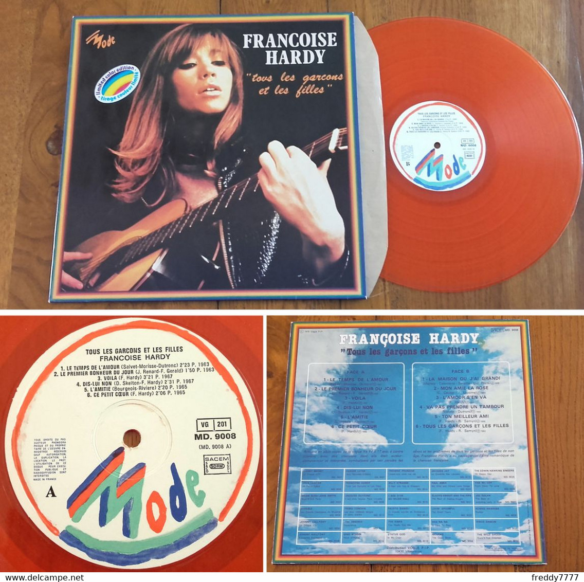 RARE French LP 33t RPM (12") FRANCOISE HARDY (tirage Limité, Pressage Orange, 1979) - Collector's Editions