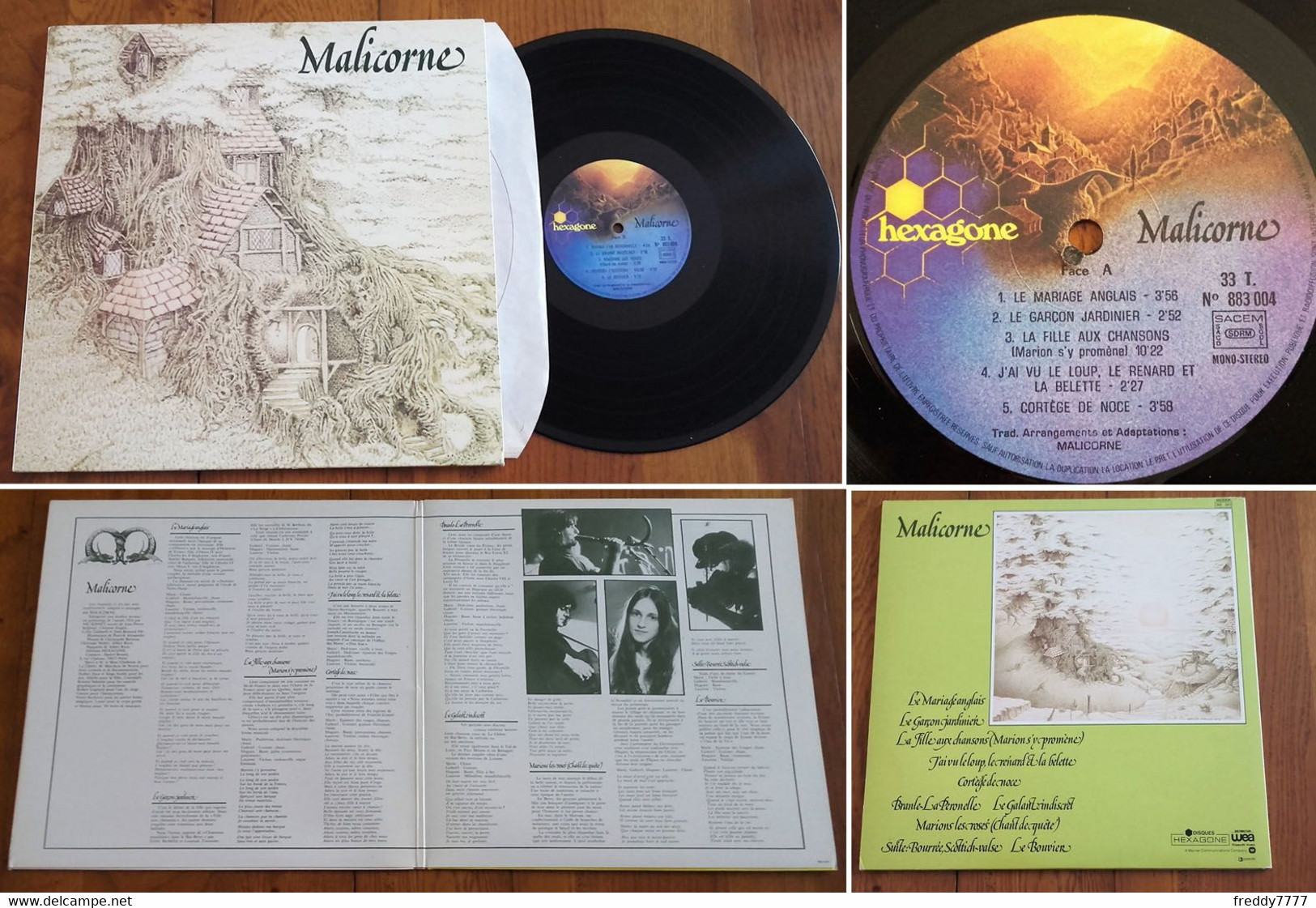 RARE French LP 33t RPM (12") MALICORNE " Le Mariage Anglais" (Second Album, Gatefold P/s, 1975) - Country & Folk