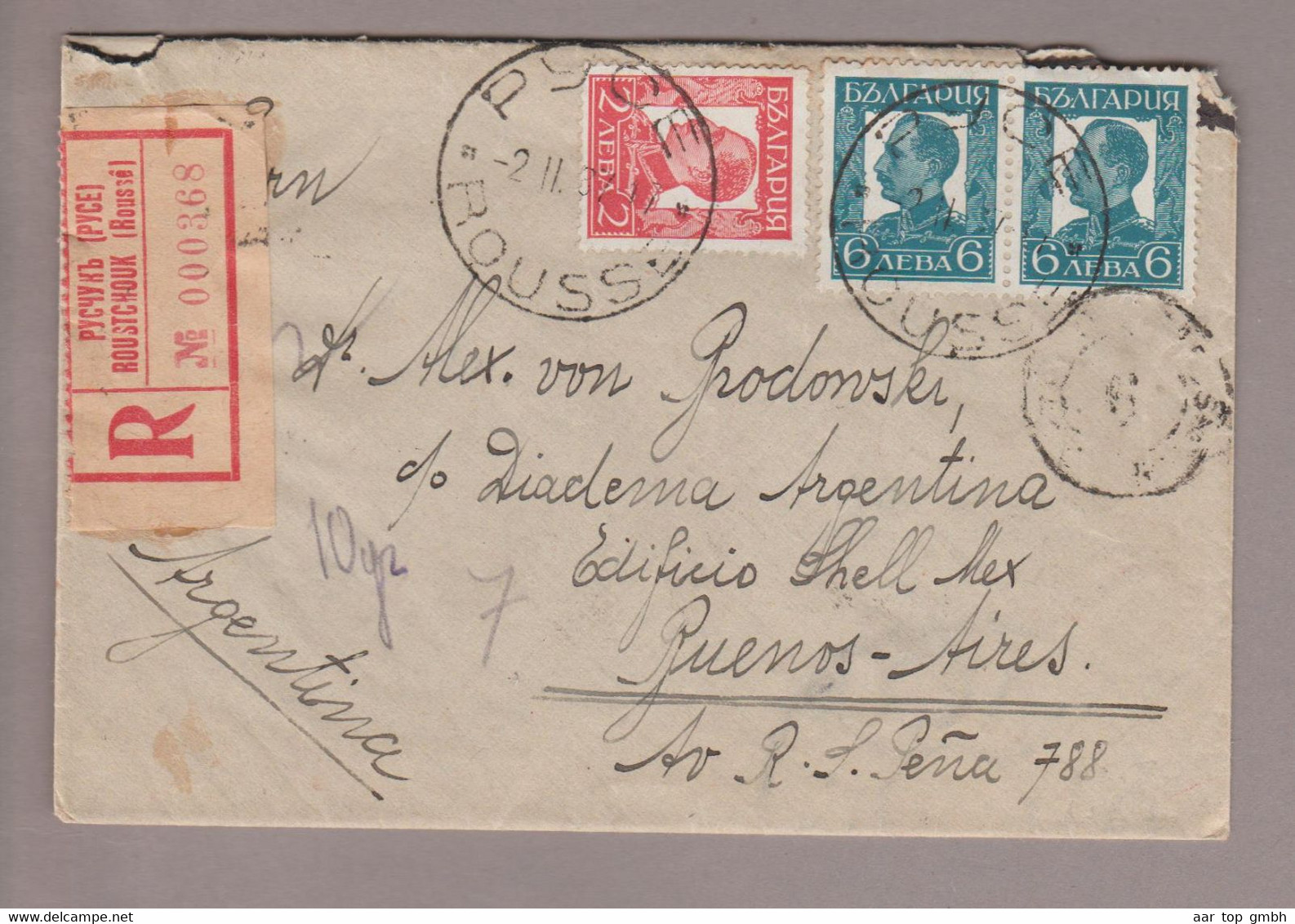 Bulgarien 1957-02-02 Pyce R-Brief Nach Buenos Aires - Brieven En Documenten