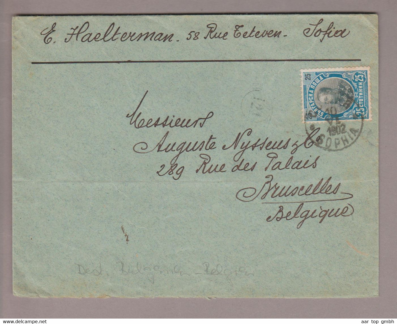 Bulgarien 1902-04-10 Sofia Brief Nach Bruxelles Belgien - Briefe U. Dokumente