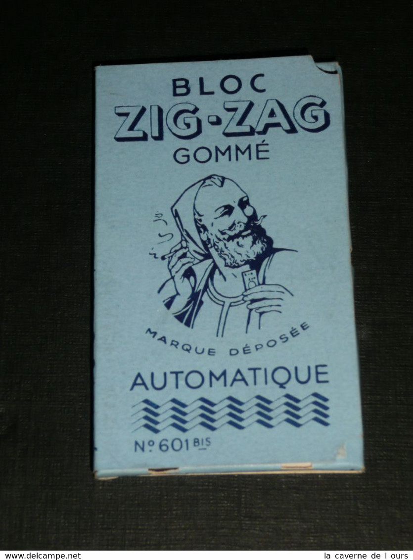 Rare Ancien Paquet De Papier à Rouler Cigarettes Bloc ZIG-ZAG Gommé N°601 Bis, Bleu - Sonstige & Ohne Zuordnung