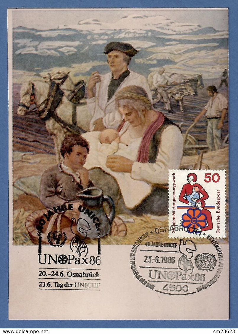 BRD 1975 Mi.Nr. 831 , 25 Jahre Müttergenesungswerk - Maximum Card / Postkarte - Sonderstempel Osnabrück 23.-6.1986 - 1961-1980