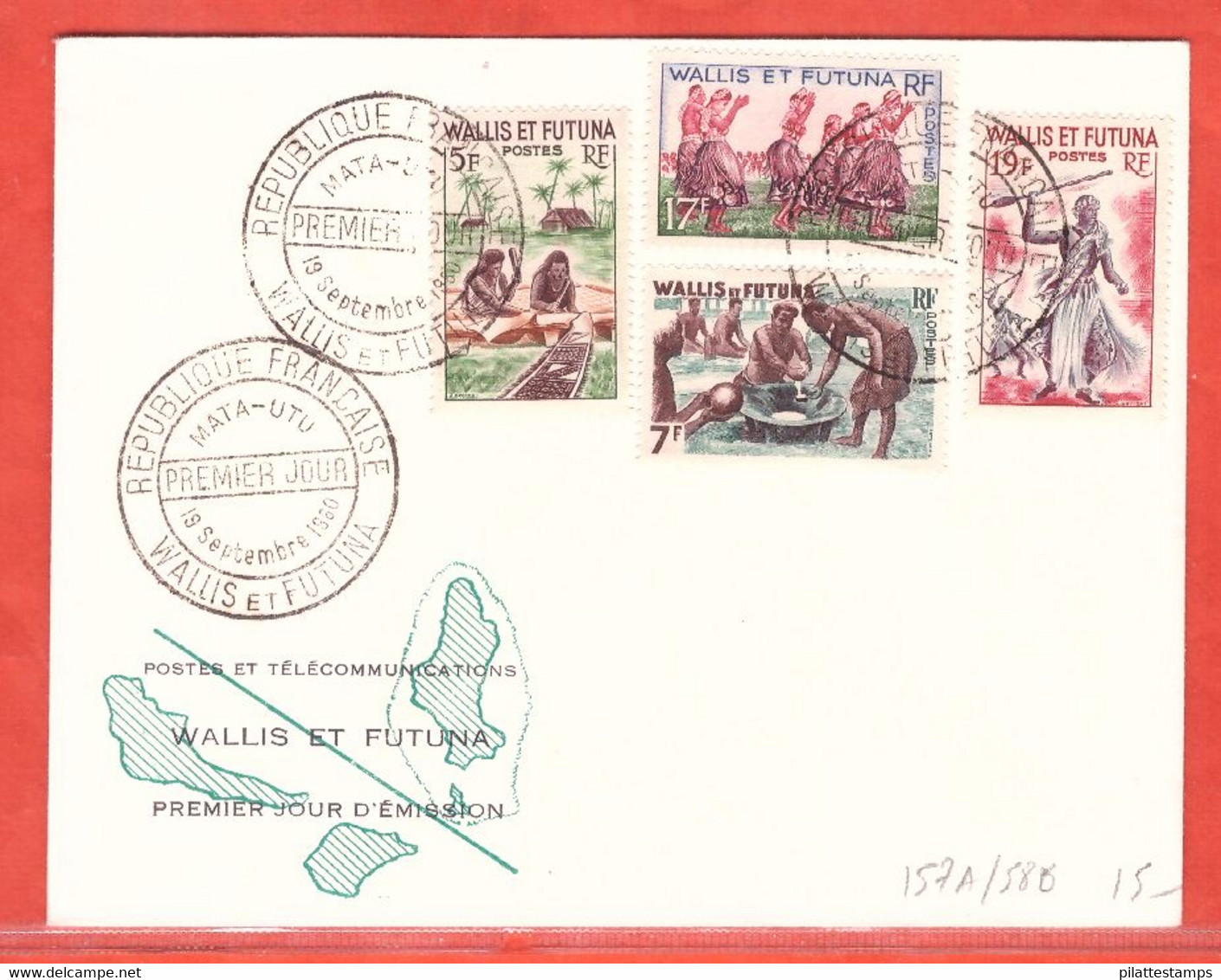 WALLIS ET FUTUNA N°157A/58B SUR LETTRE DE 1960 DE MATA UTU - Covers & Documents