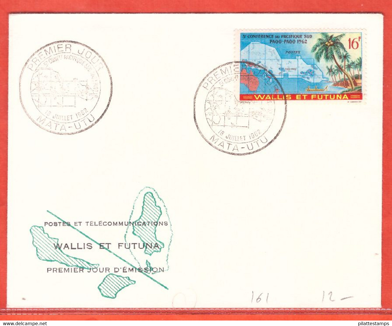 WALLIS ET FUTUNA N°161 SUR LETTRE DE 1962 DE MATA UTU - Covers & Documents