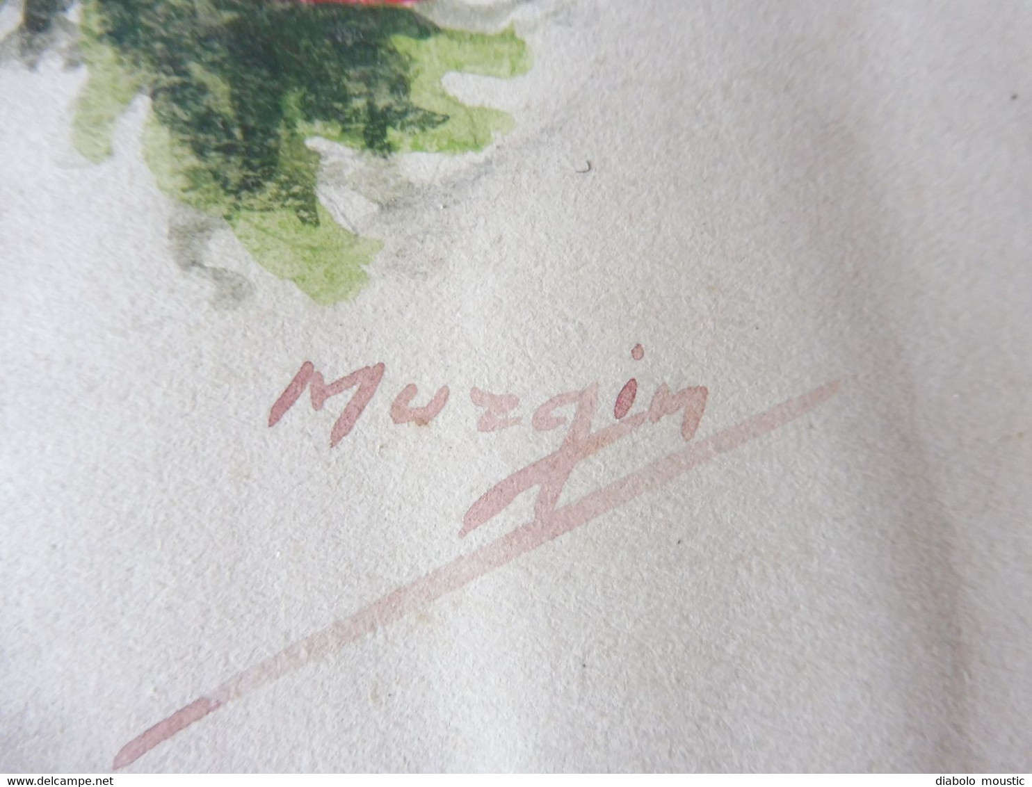 Aquarelle  FLEURS  "anémones ?" Signé Murzin  Dimensions Hors - Tout 32cm X 22cm - Watercolours