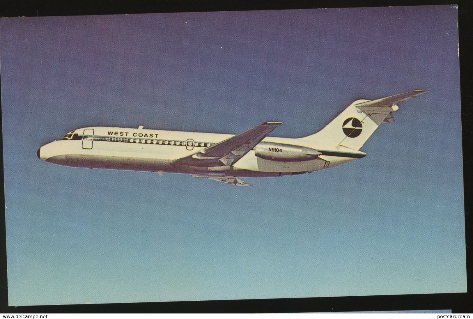 West Coast Airlines McDonnell Douglas DC-9-14 Postcard - Key West & The Keys