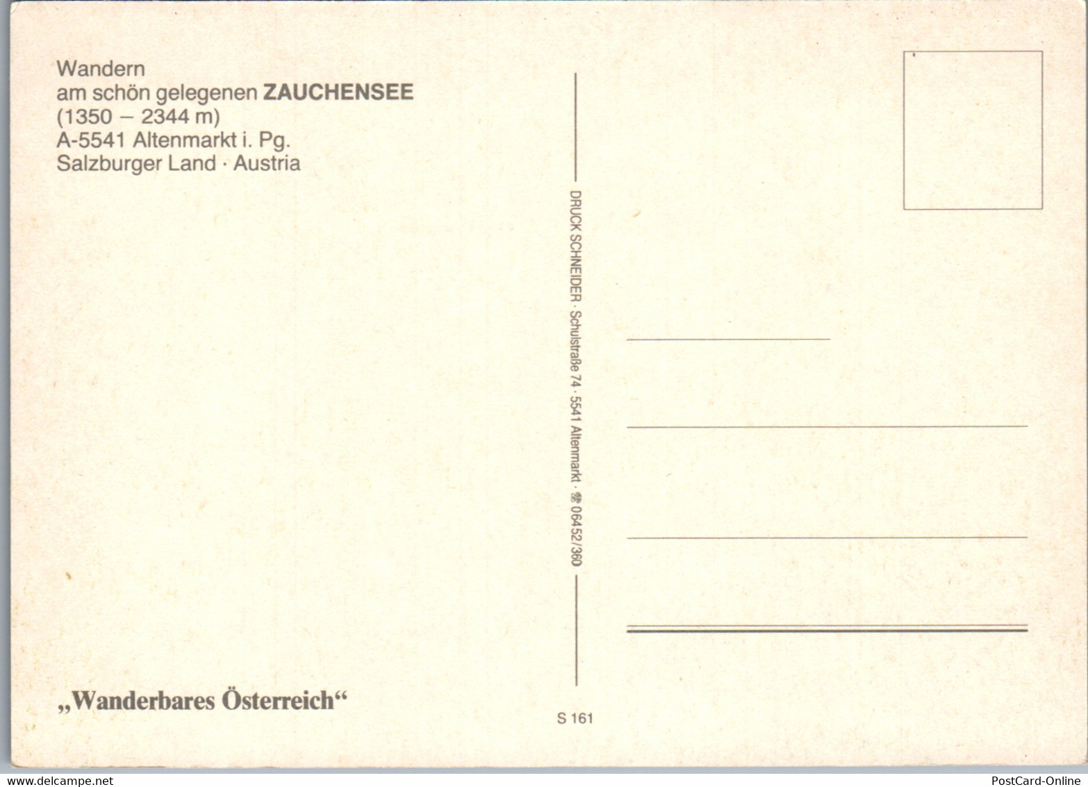 37398 - Salzburg - Altenmarkt Im Pongau , Zauchensee - Nicht Gelaufen - Altenmarkt Im Pongau