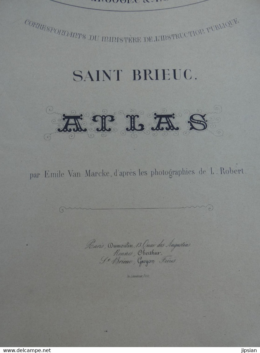 Anciens Evéchés De Bretagne Par Geslin Barthelemy --- St Brieuc Atlas 13 Litho Lahunaudaye Beauport Lamballe Lanvollon - Historical Documents