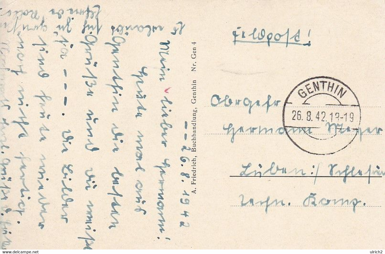 AK Genthin - Markt - Feldpost 1942 . (61351) - Genthin