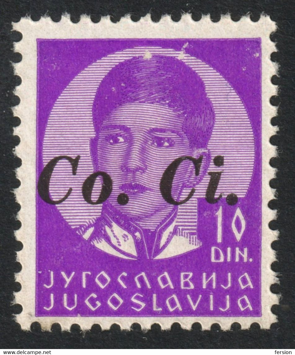 LUBIANA 1941 Ljubljana Slovenia Italy Yugoslavia Commissariato Civile CO.CI. Occupation OVERPRINT 10d King Peter COCI - Ljubljana