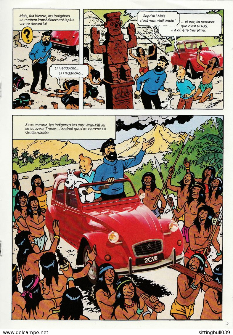 Hergé/DE MOOR. Les Aventures De La 2CV Et De La Grotte Hantée. BD PUB PUB CITROËN Avec 2CV ROUGE+Personnages TINTIN 1987 - Objets Publicitaires