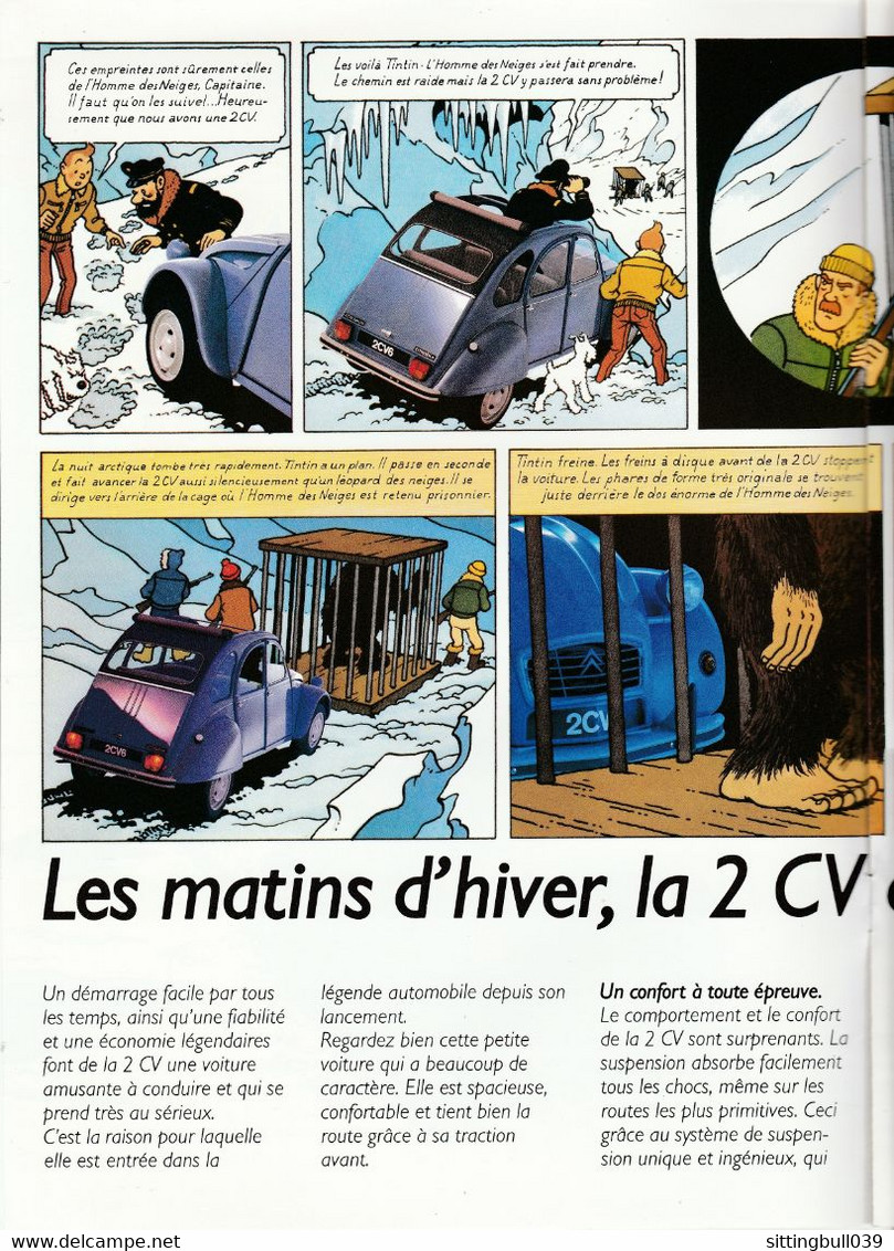 Hergé. Les Aventures De La 2CV Et De L'Homme Des Neiges. BD PUB PUB CITROËN Avec 2CV BLEUE+Personnages TINTIN 1985 - Objets Publicitaires