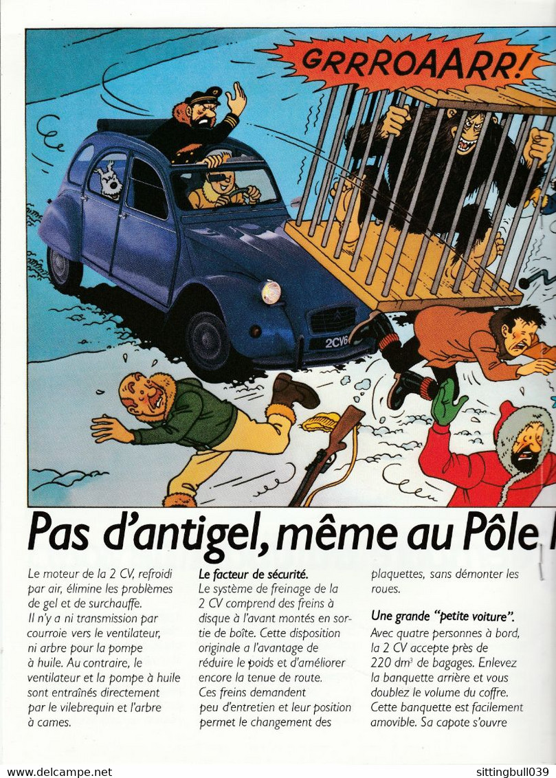 Hergé. Les Aventures De La 2CV Et De L'Homme Des Neiges. BD PUB PUB CITROËN Avec 2CV BLEUE+Personnages TINTIN 1985 - Objets Publicitaires