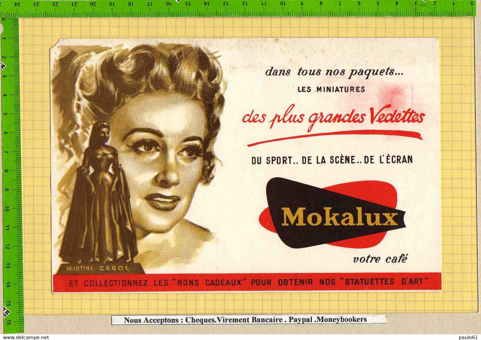 BUVARD  :  Café  MOKALUX  MARTINE CAROL - Café & Thé