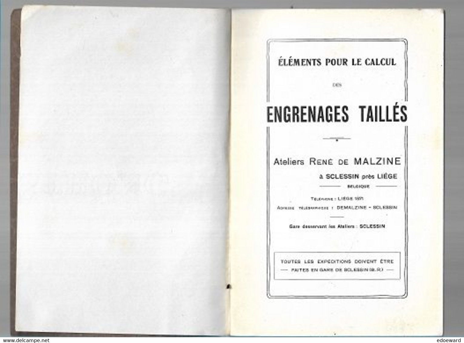 16 09 //  SCLESSIN LEZ LIEGE: ENGRENAGES TAILLES  R DE MALZINE     72 P - Other & Unclassified