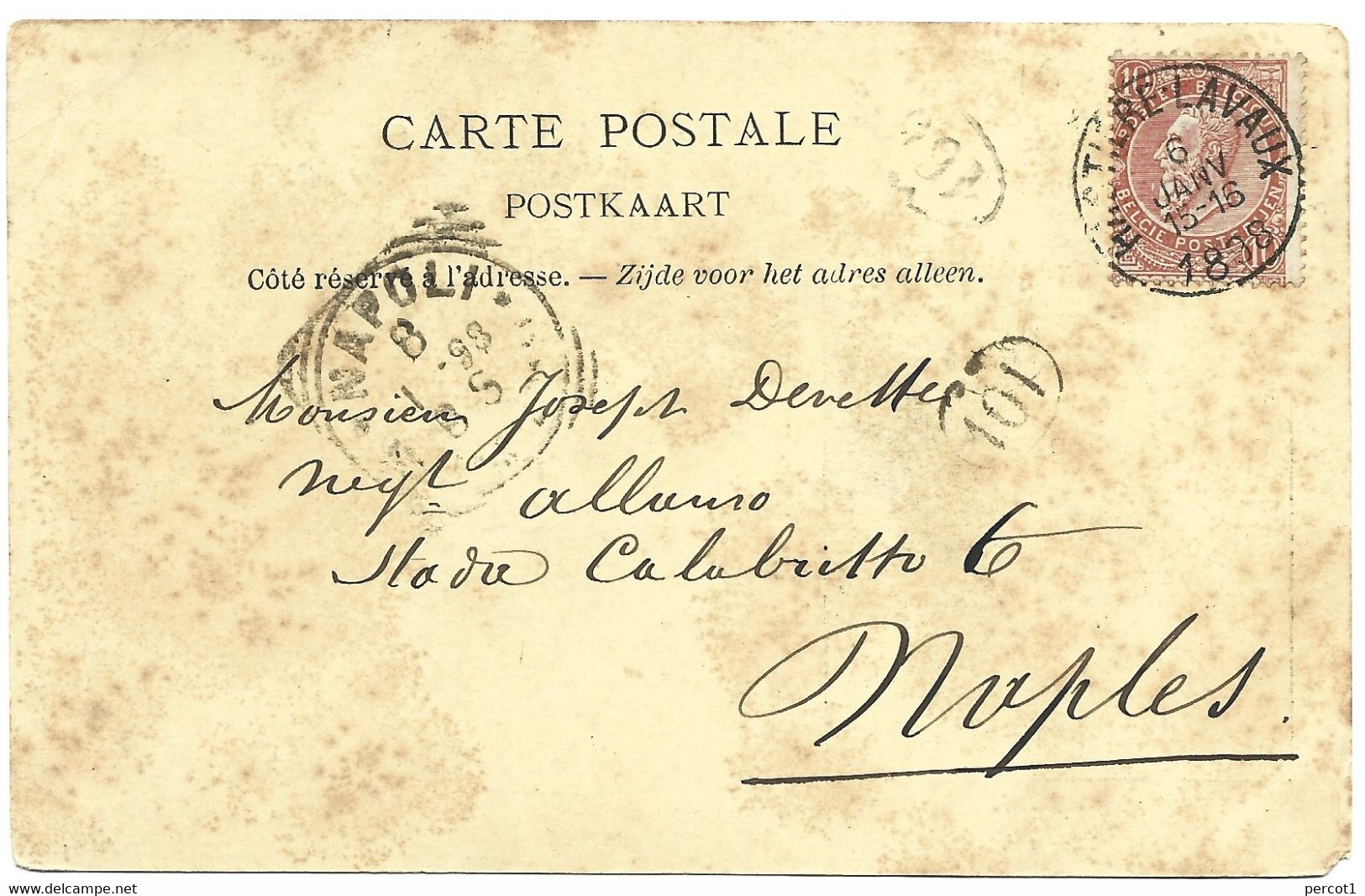 JM17.09 / CPA / HASTIERE - SUR - MEUSE / CARTE PRECURSEUR TRES RARE DE...1898 VERS NAPOLI !!! - Hastière