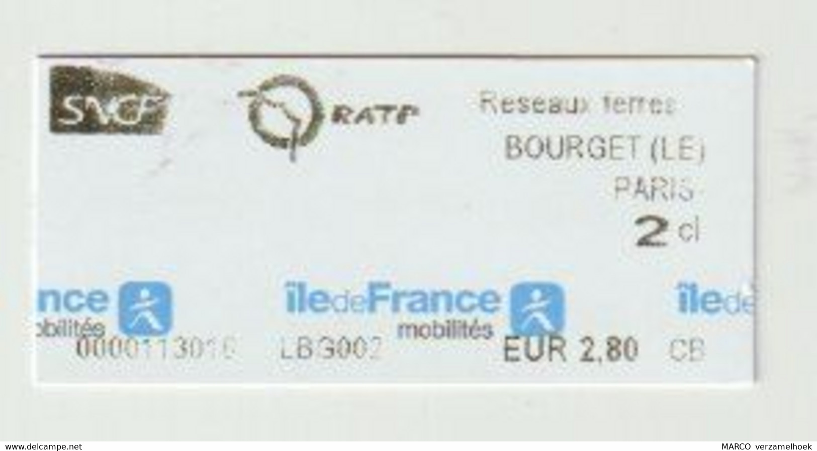 Carte D'entrée-toegangskaart-ticket: Metro RATP Paris (F) - Europe