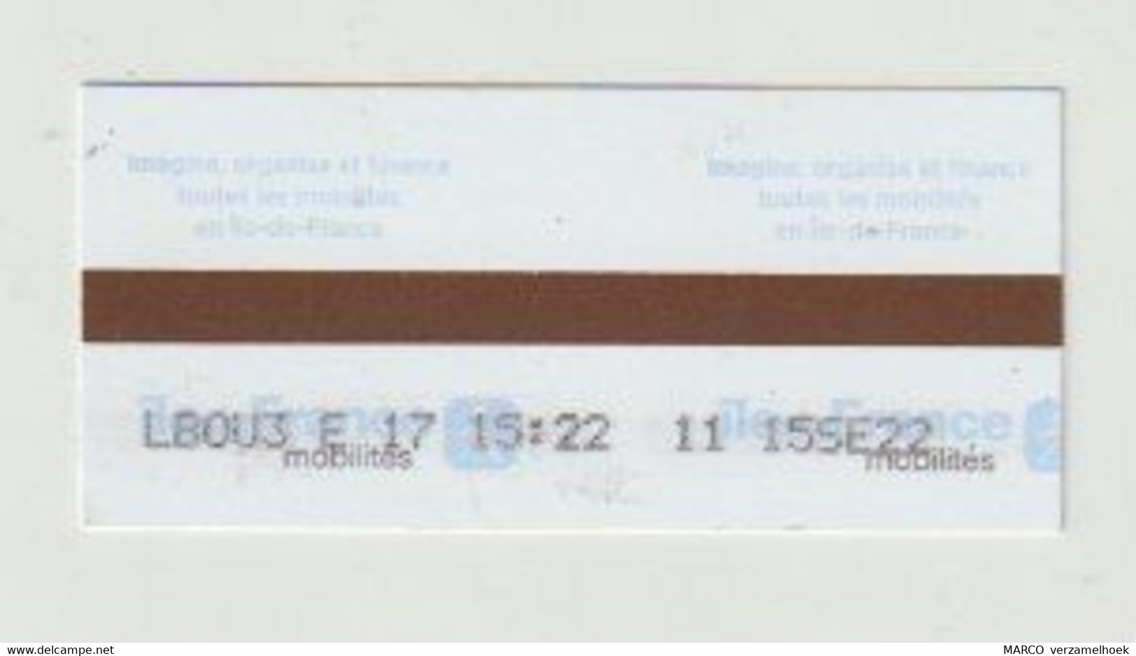 Carte D'entrée-toegangskaart-ticket: Metro RATP Paris (F) - Europe