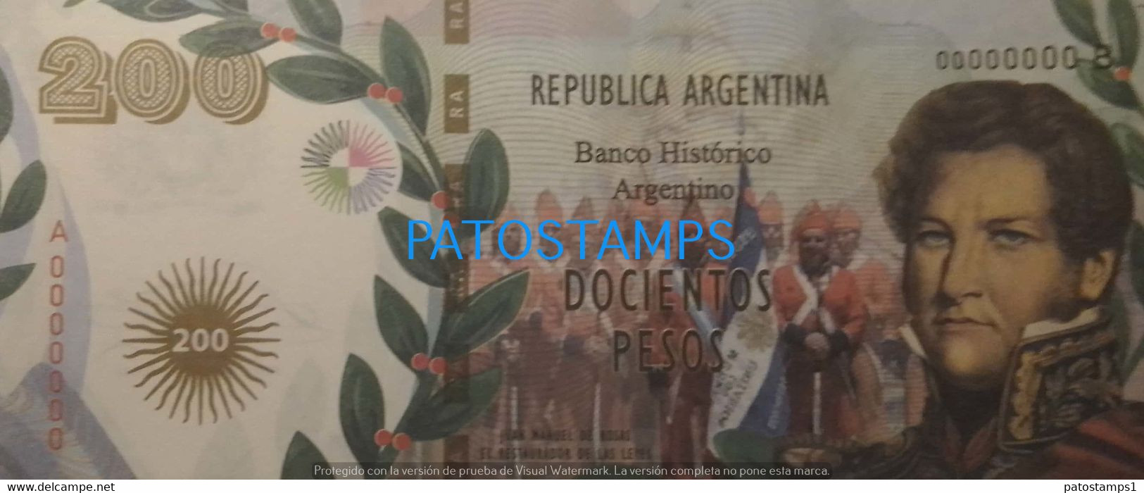 192520 BILLETE FANTASY TICKET 200 BANK ARGENTINA PROCER JUAN M. DE ROSAS RESTAURADOR DE LAS LEYES NO POSTCARD - Mezclas - Billetes