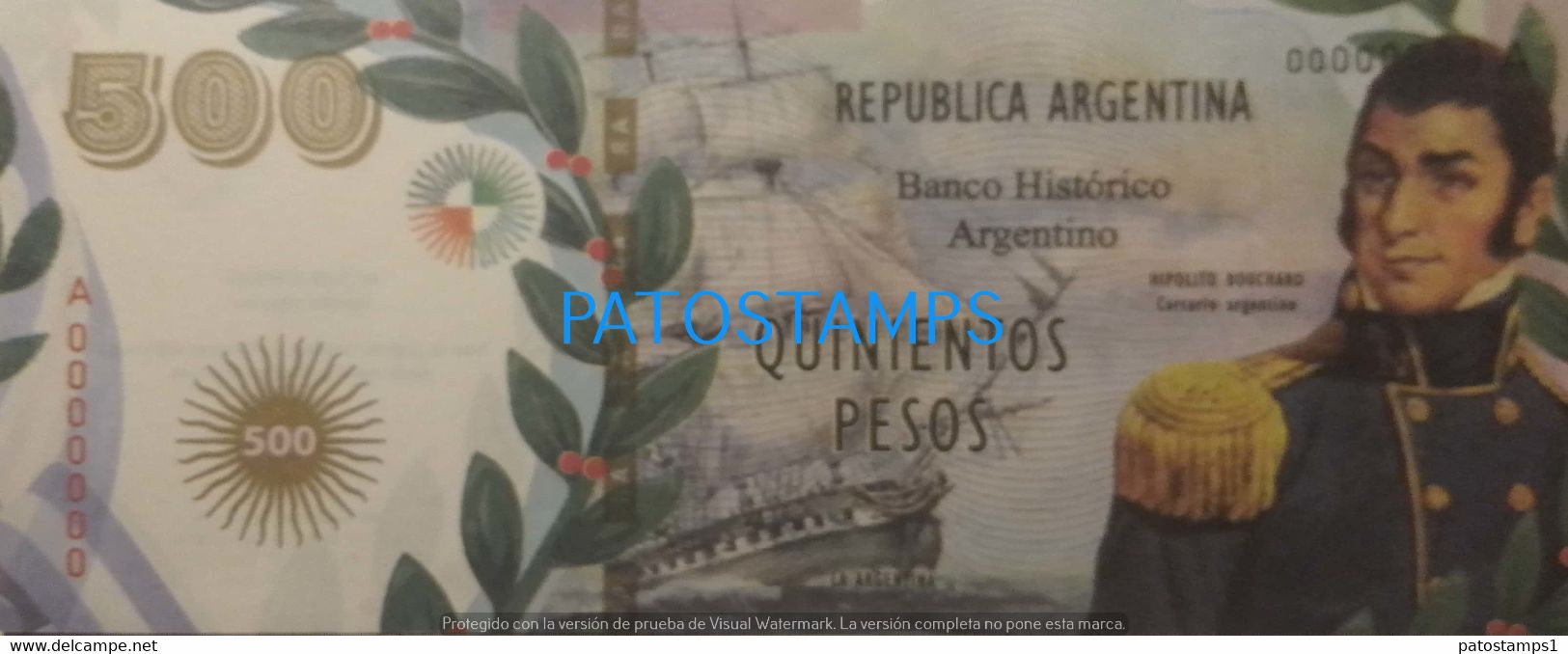 192523 BILLETE FANTASY TICKET 500 BANK ARGENTINA PROCER HIPOLITO BOUCHARD CORSARIO NO POSTCARD - Kiloware - Banknoten