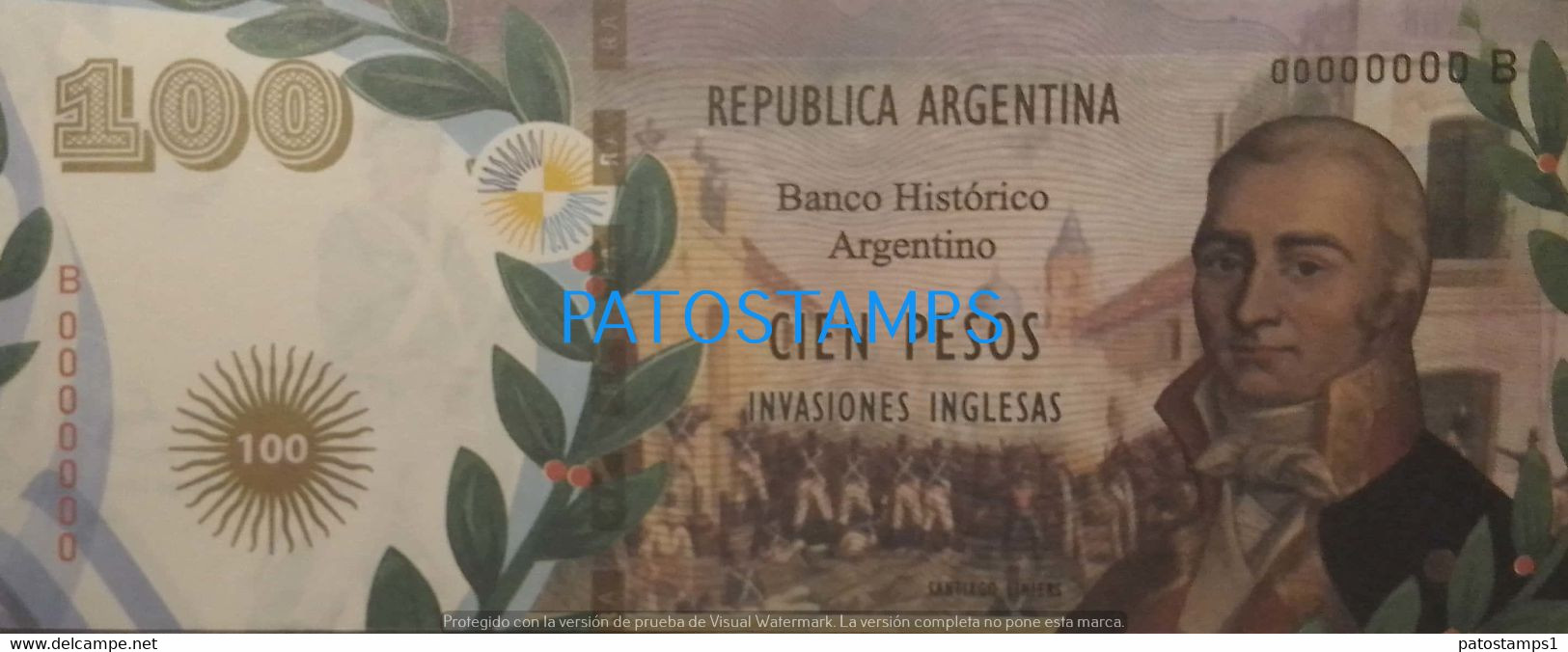 192524 BILLETE FANTASY TICKET 100 BANK ARGENTINA PROCER SANTIAGO LINIERS INVASIONES INGLESAS NO POSTCARD - Mezclas - Billetes