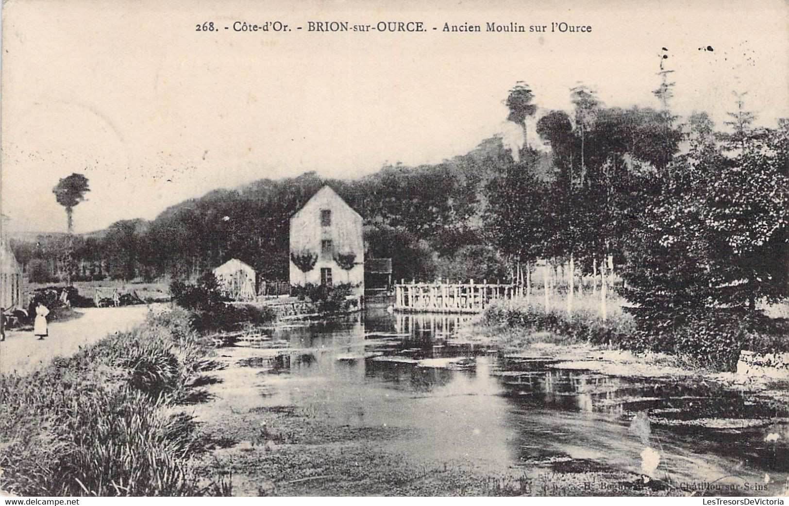 CPA France - Côte D Or - Brion Sur Ource - Ancien Moulin Sur L Ource - Rivière - Animée - Chemin - 1909 - Otros & Sin Clasificación