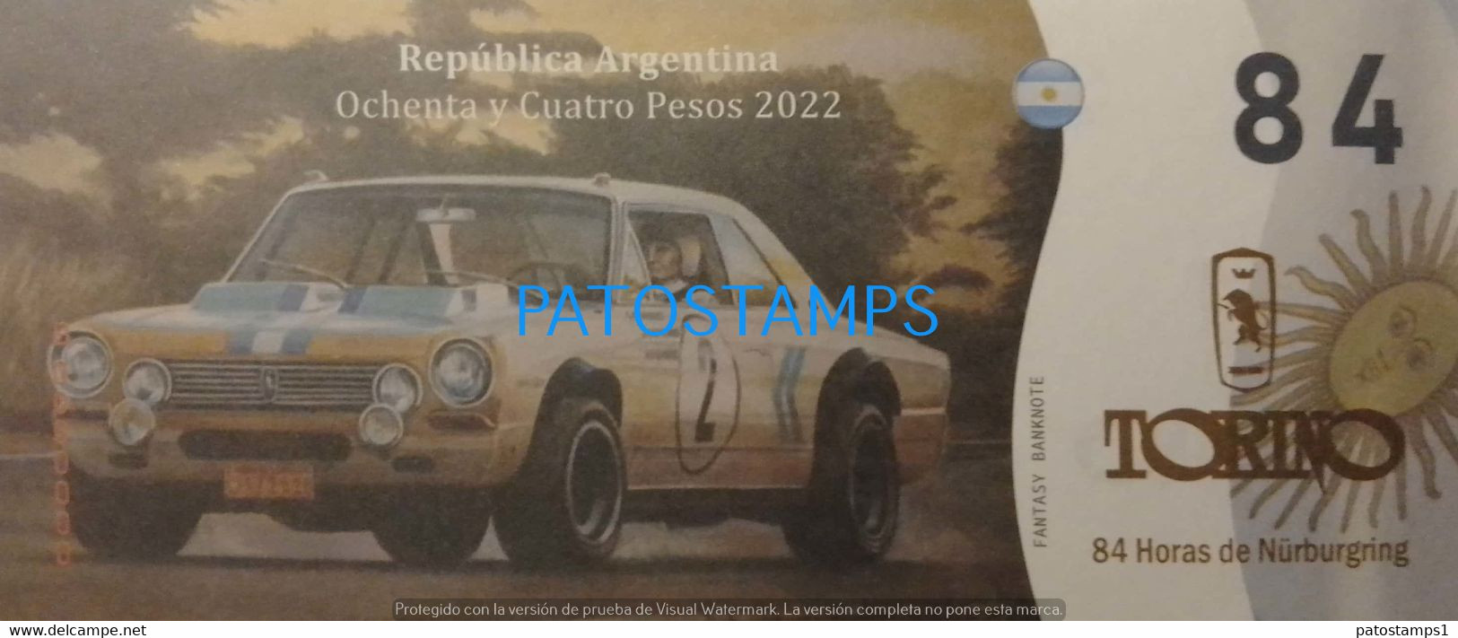 192536 BILLETE FANTASY TICKET 84 BANK ARGENTINA AUTOMOVILISMO CAR AUTO TORINO NO POSTCARD - Kiloware - Banknoten