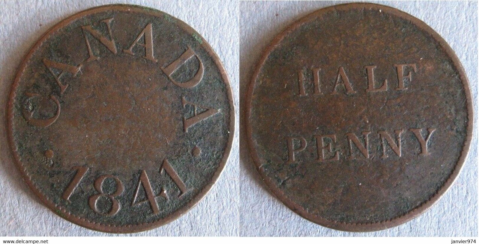 Bas Canada Half Penny 1841 James Duncan Token , En Cuivre, CCT# LC-13 - Canada