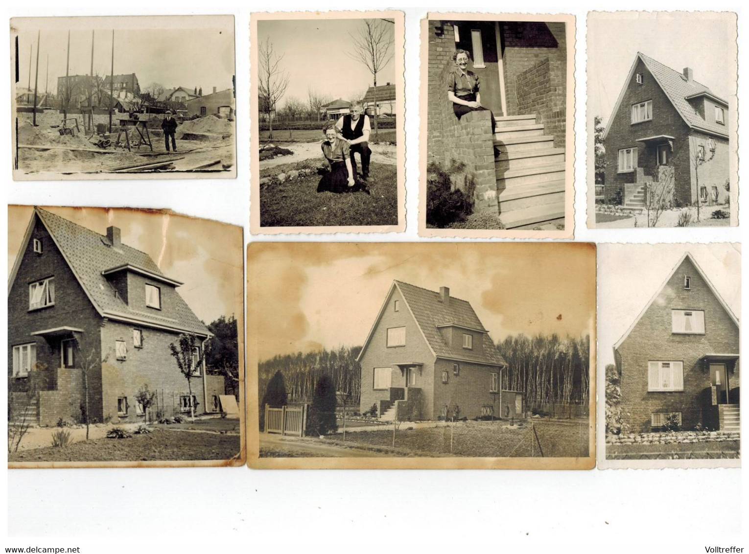 7x Orig. Foto Ab Ca. 1930 Privates Haus Halstenbek Kreis Pinneberg Ortspartie, Heideweg 127, Haus, Baustelle - Pinneberg