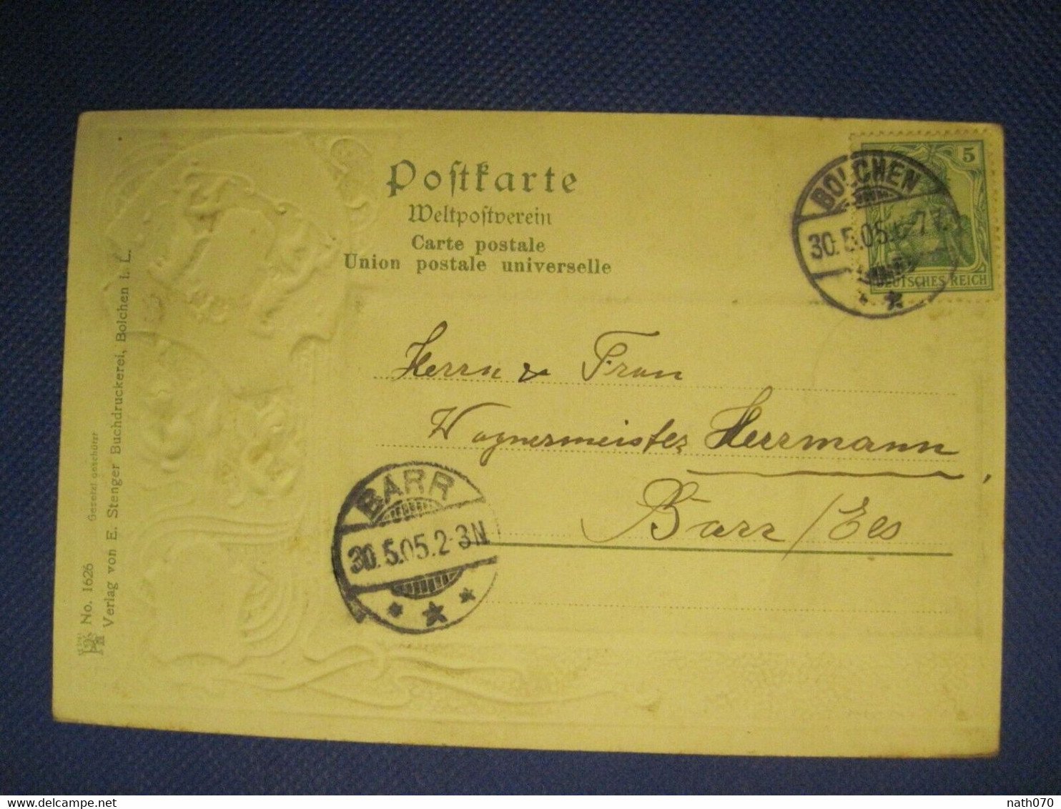 AK 1905 CPA Bolchen Boulay Heiligenstein BARR Elsass Prägekarte DR Moselle - Boulay Moselle