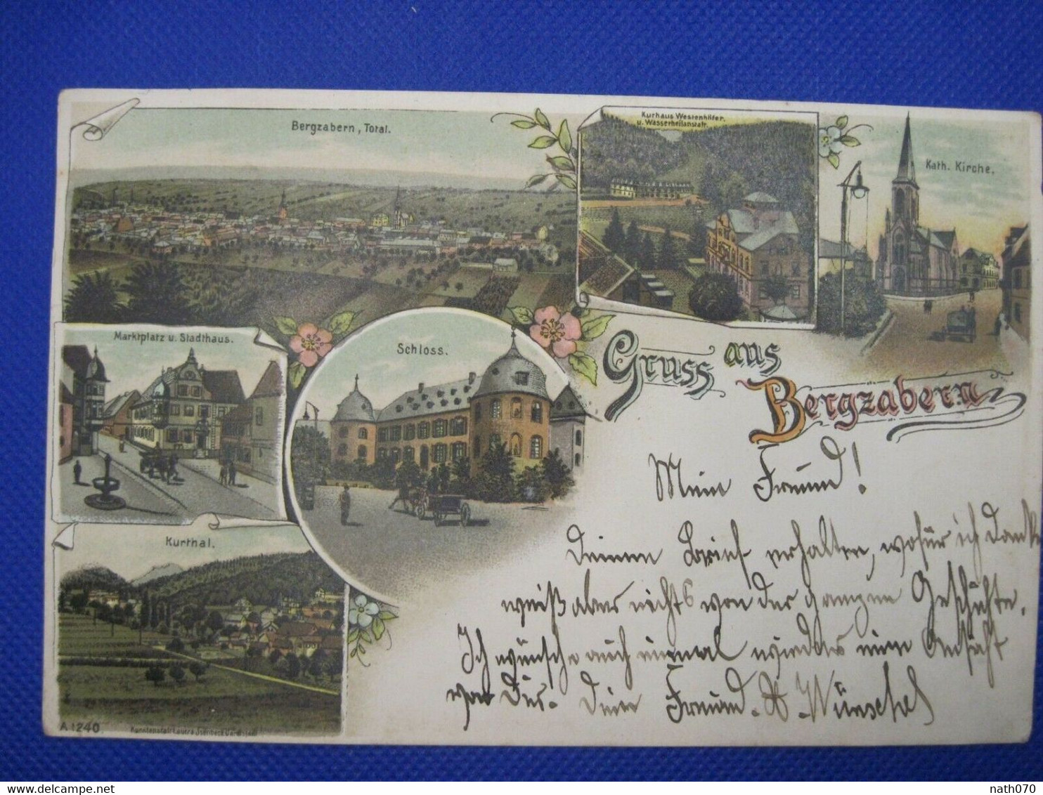 AK 1900 CPA Gruss Aus Bergzabern DR Elsass BARR Bad Kurthal Total Kirche - Autres & Non Classés