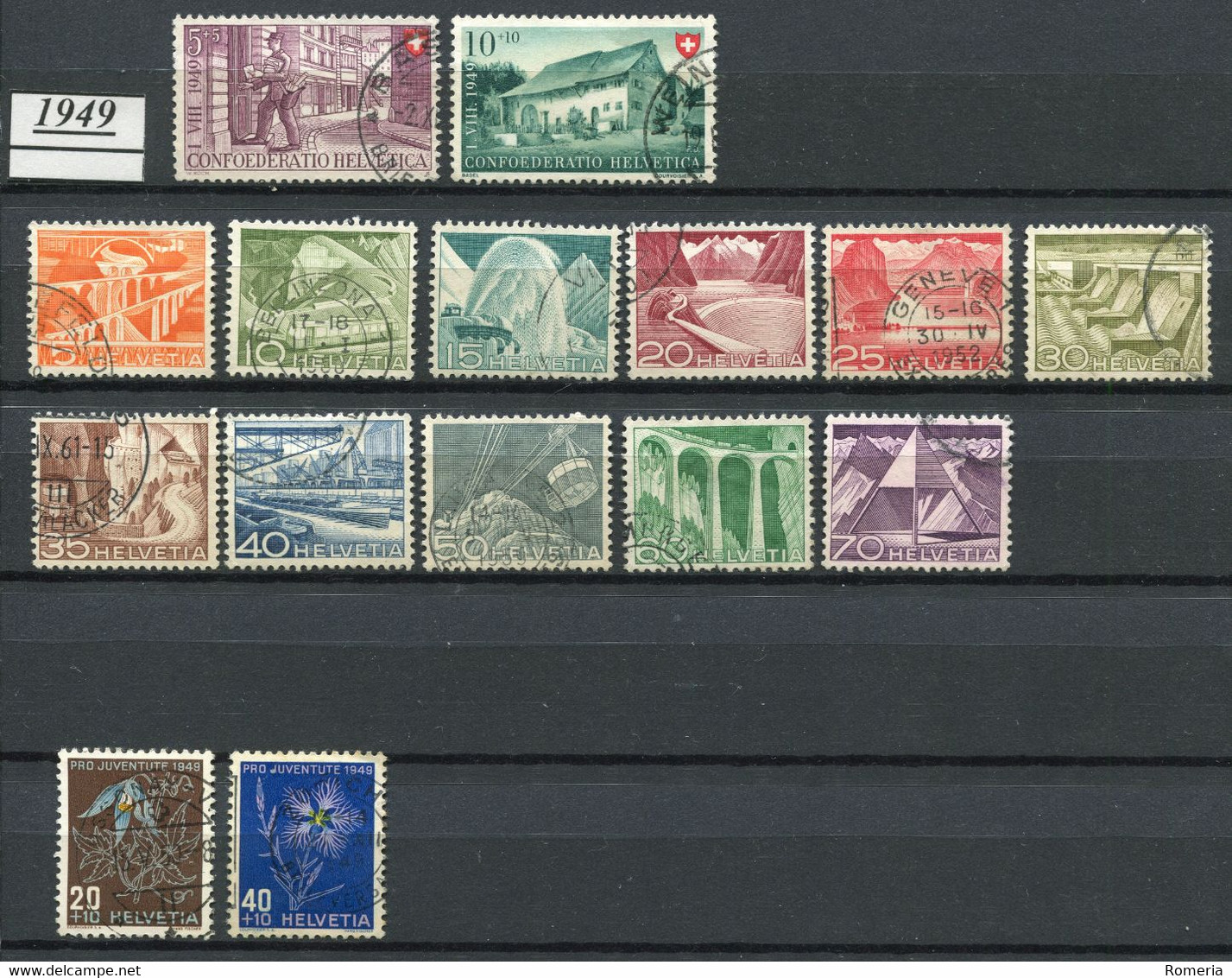 Suisse - 1949 - Lot Yt 477- 478 - 482 -> 492 - 495 - 496 - Oblitérés - Oblitérés