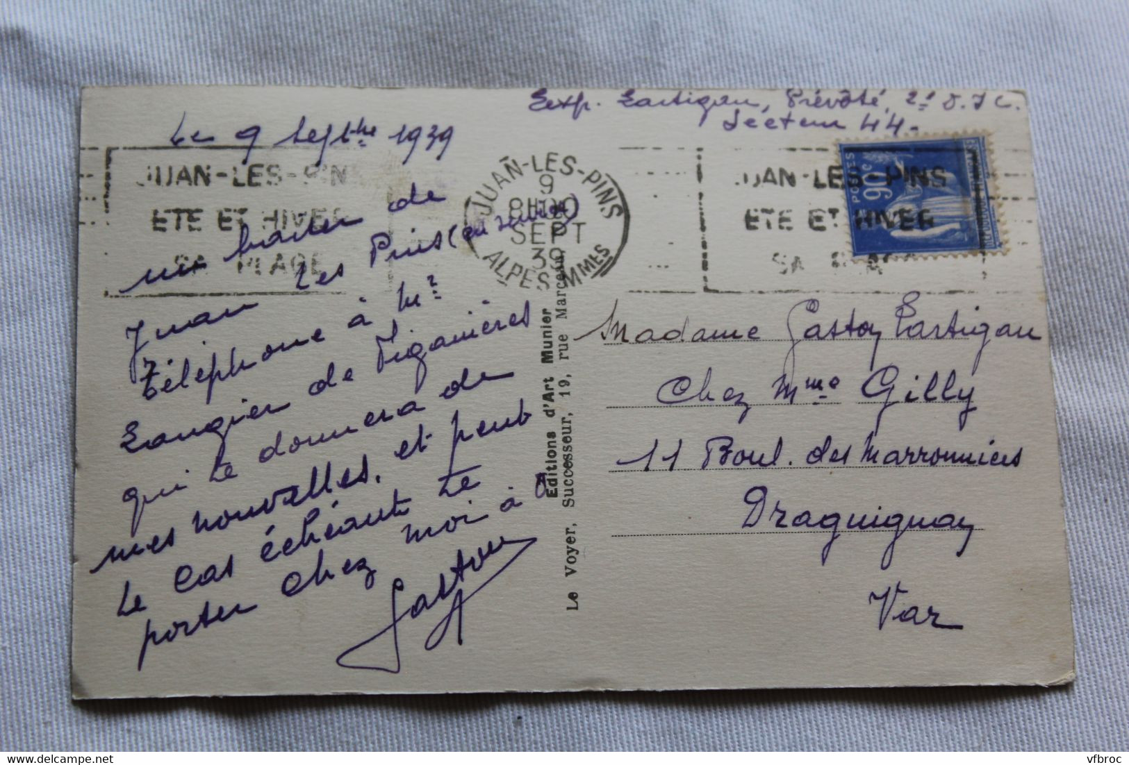 K246, Cpa 1939, Antibes, Chapelle Notre Dame De La Garde, Alpes Maritimes 06 - Antibes - Oude Stad