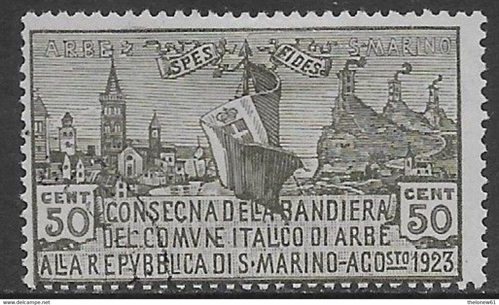 San Marino 1923 Bandiera Arbe Sa N.88 US - Oblitérés