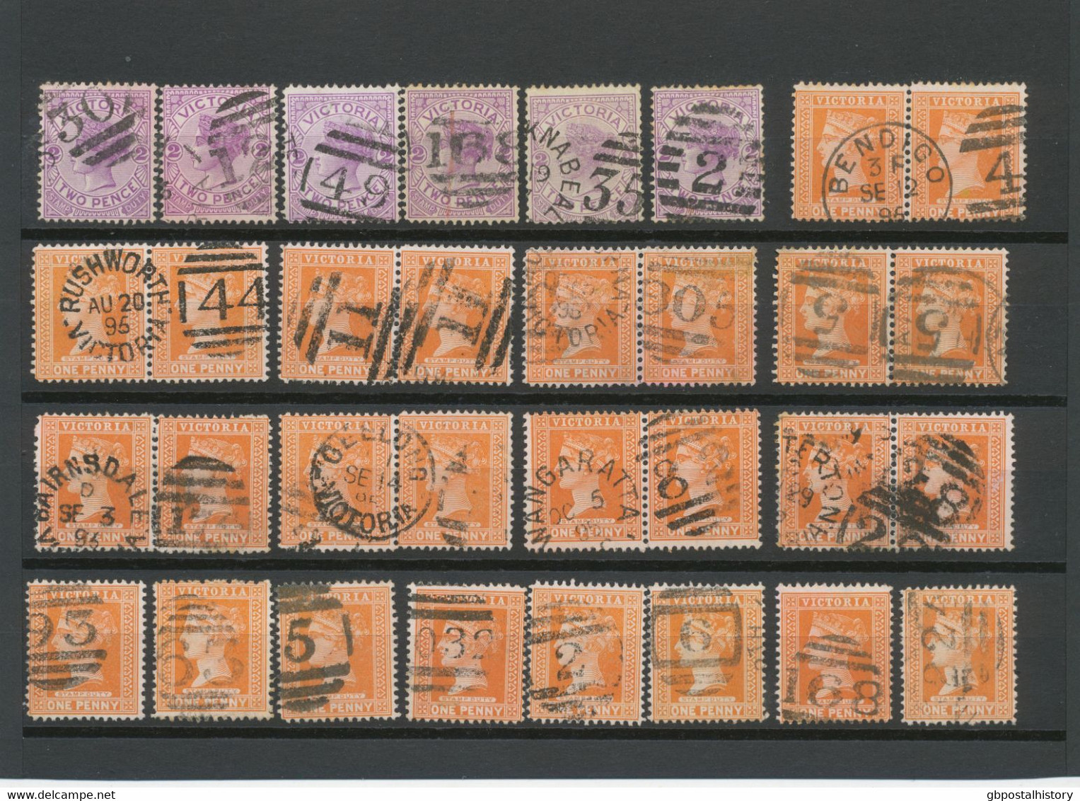 COLLECTION AUSTRALIA OF CLASSIC POSTMARKS (NUMERALS, DUPLEX, TPO (Railway), R (Registered) And Some Others) Ca. 1880/190 - Verzamelingen