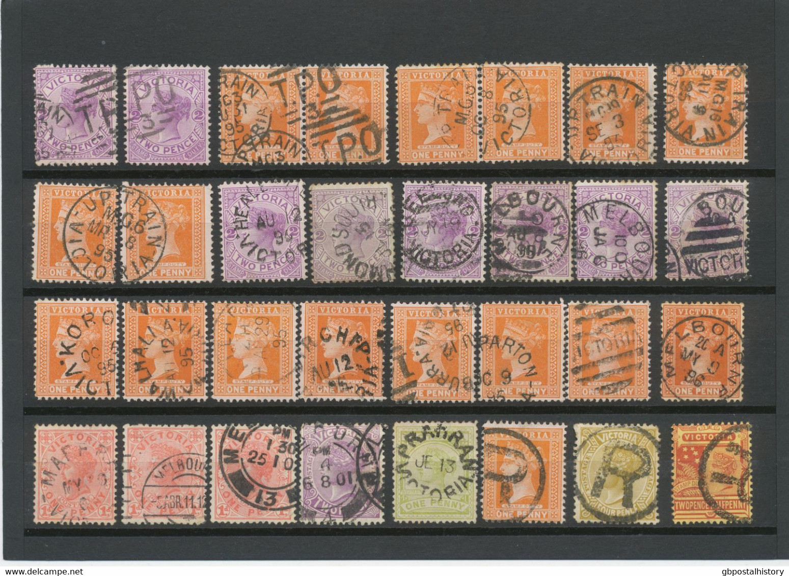 COLLECTION AUSTRALIA OF CLASSIC POSTMARKS (NUMERALS, DUPLEX, TPO (Railway), R (Registered) And Some Others) Ca. 1880/190 - Sammlungen