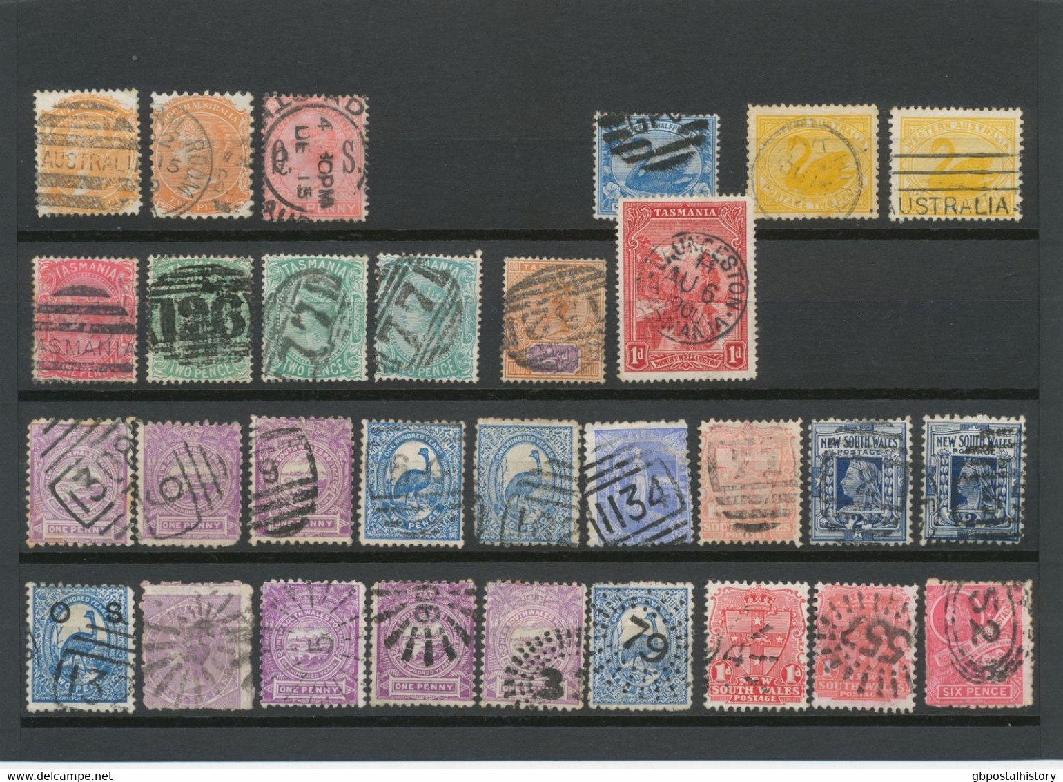 COLLECTION AUSTRALIA OF CLASSIC POSTMARKS (NUMERALS, DUPLEX, TPO (Railway), R (Registered) And Some Others) Ca. 1880/190 - Collections