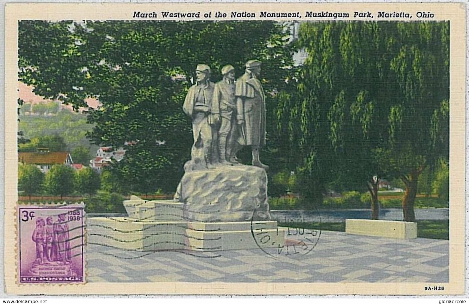 37244  -  USA -  MAXIMUM CARD - MUSKINGUM PARK , Marietta, Ohio - 1957 - Cartoline Maximum