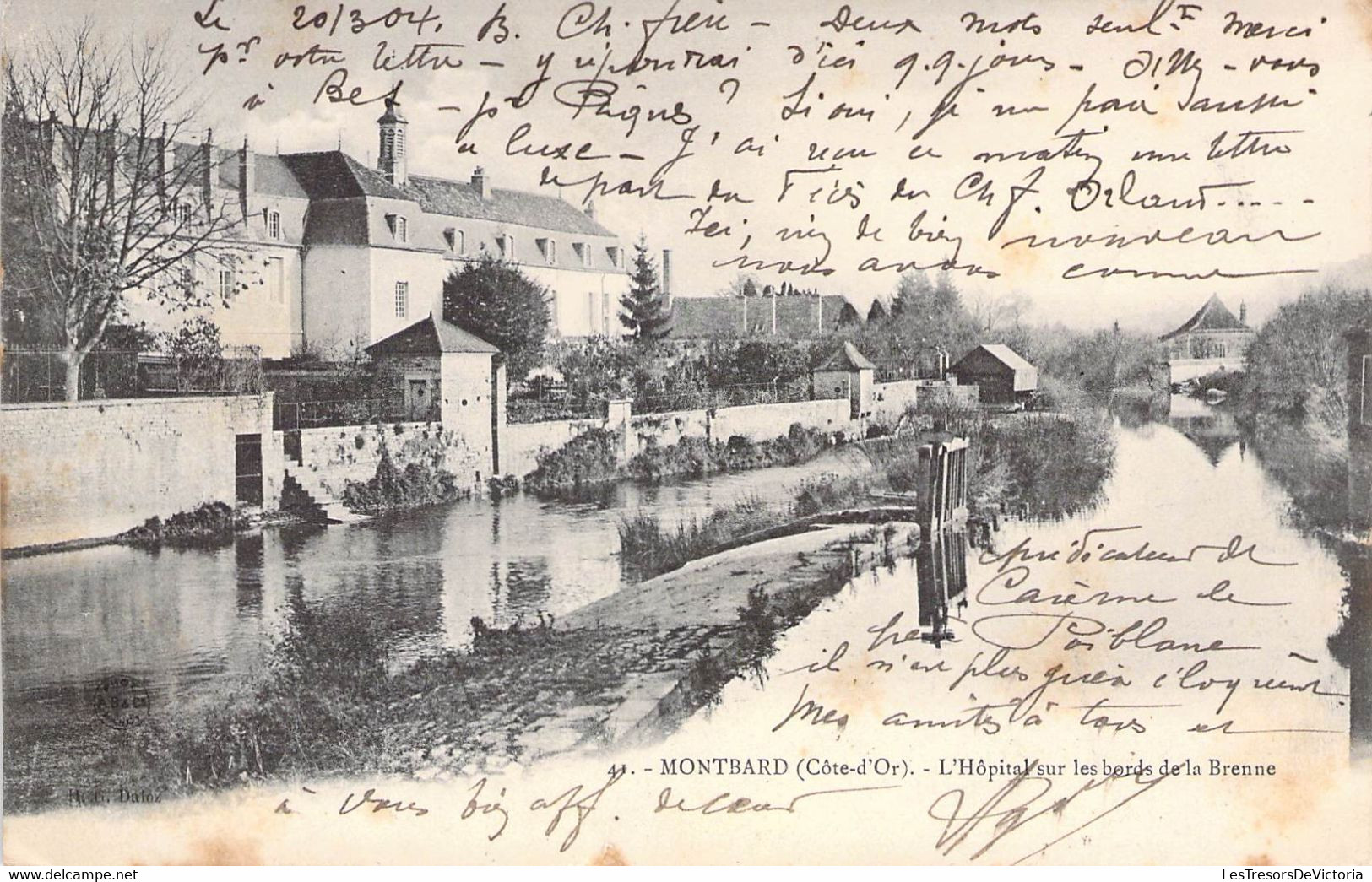 CPA France - Montbard - Côte D Or - L Hôpital Sur Les Bords De La Brenne - Dos Non Divisé - Oblitérée 1904 - Montbard