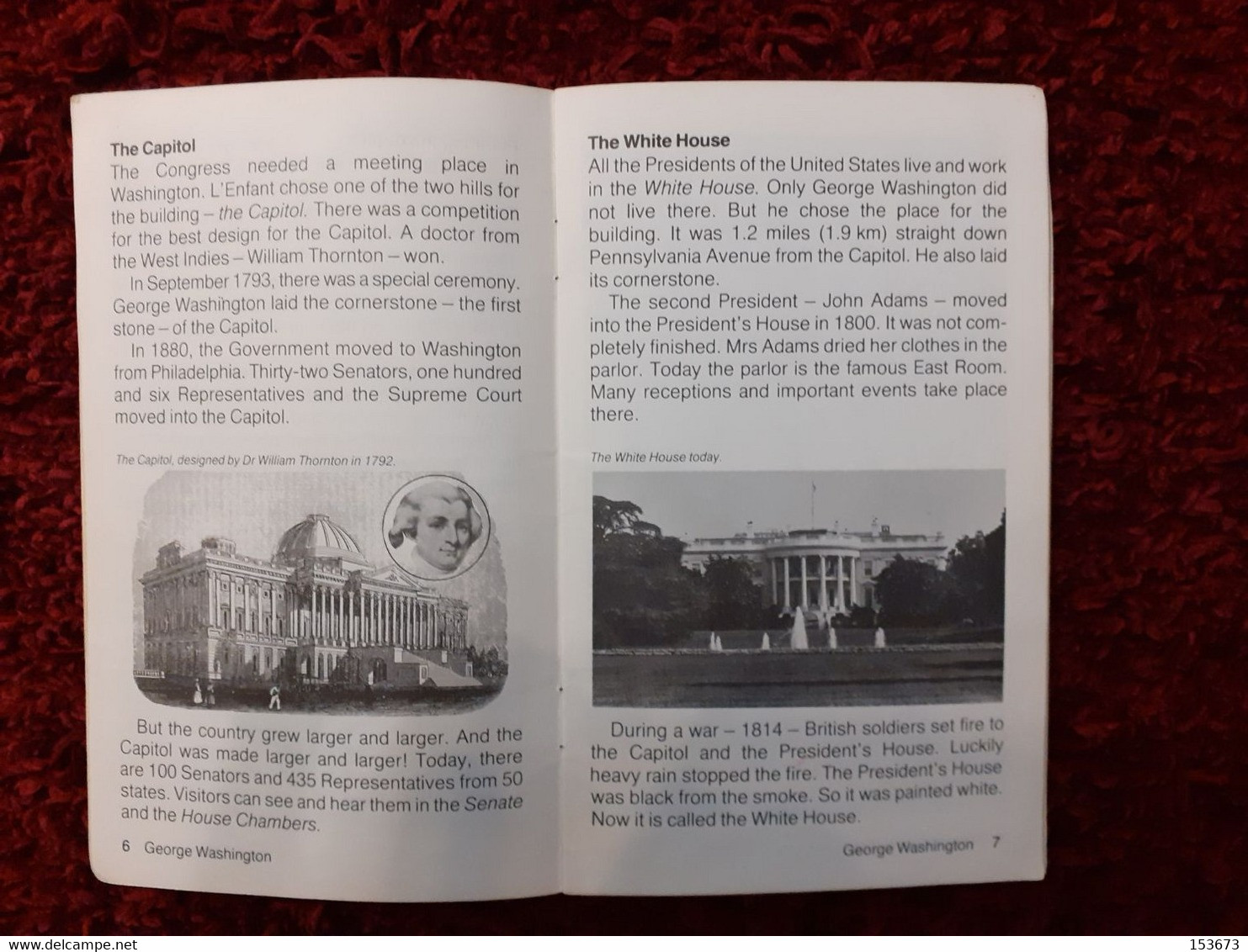 Plaquette illustrée 1981 "This is Washington" Editions Heinemann Guided Readers par Betsy Pennink