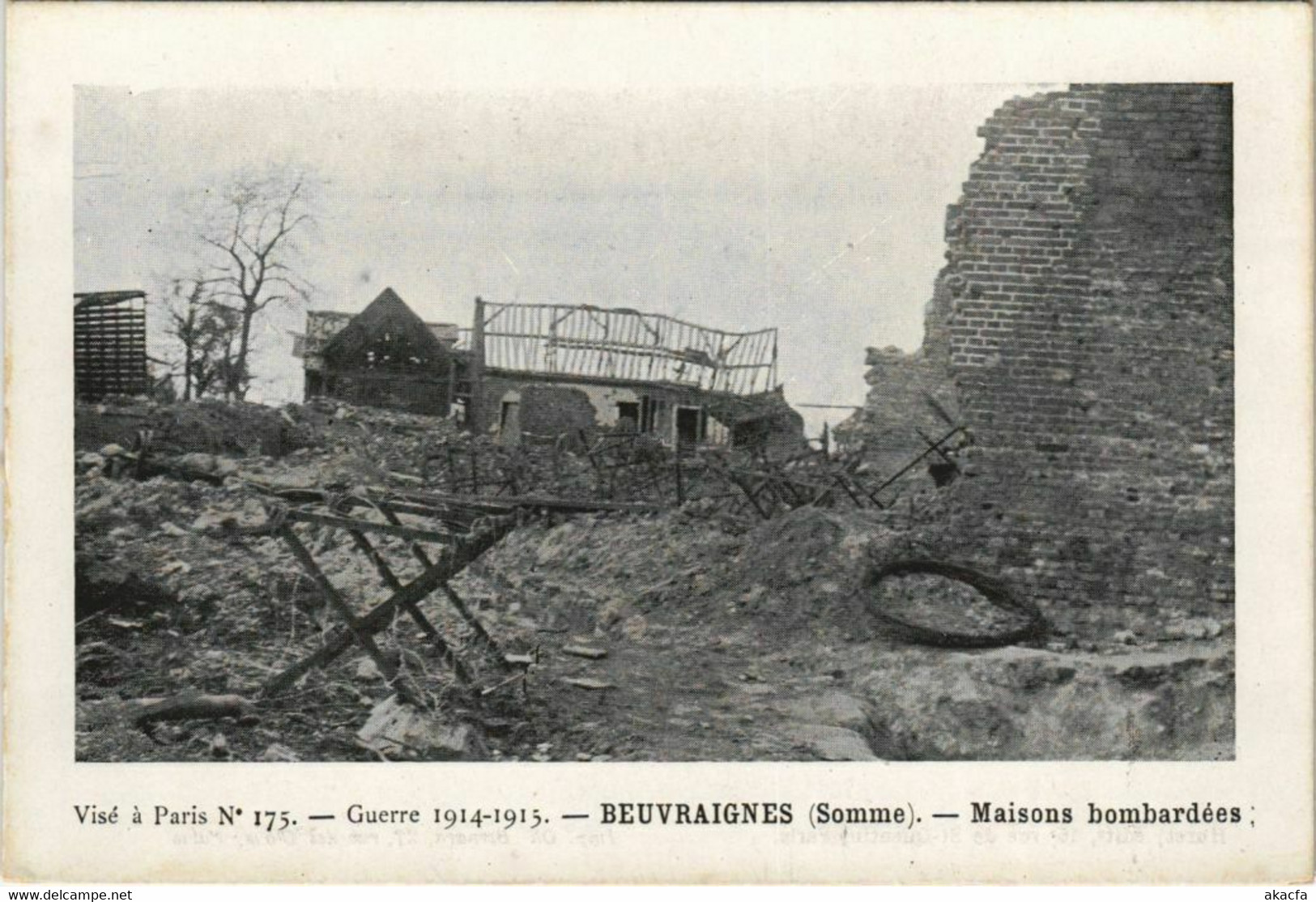 CPA Guerre Military BEAUVRAIGNES Maisons Bombardées (807325) - Beuvraignes