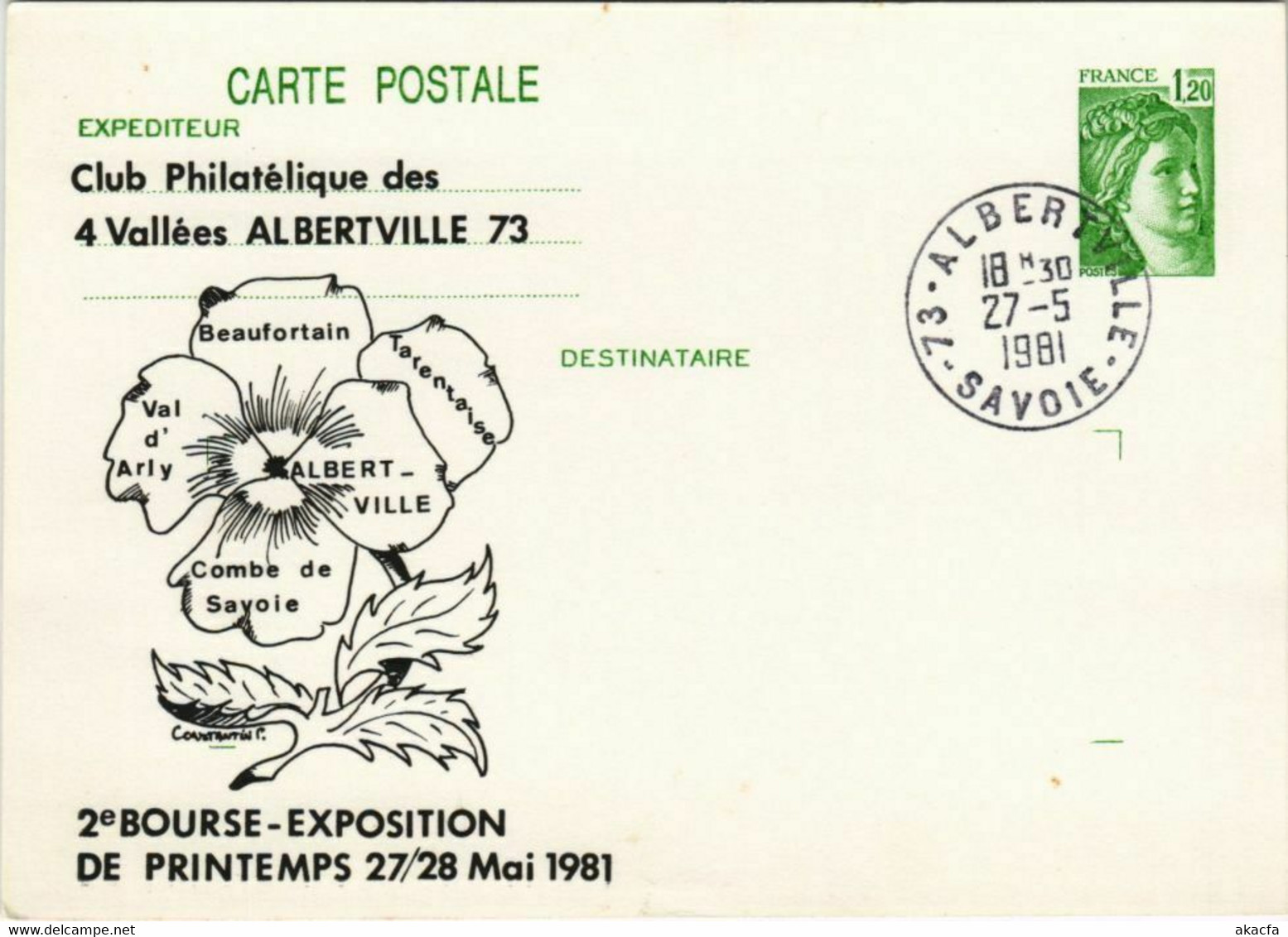 CPM ALBERTVILLE Card By The Club Philatelique - Bourse-Exposition (1193517) - Albertville