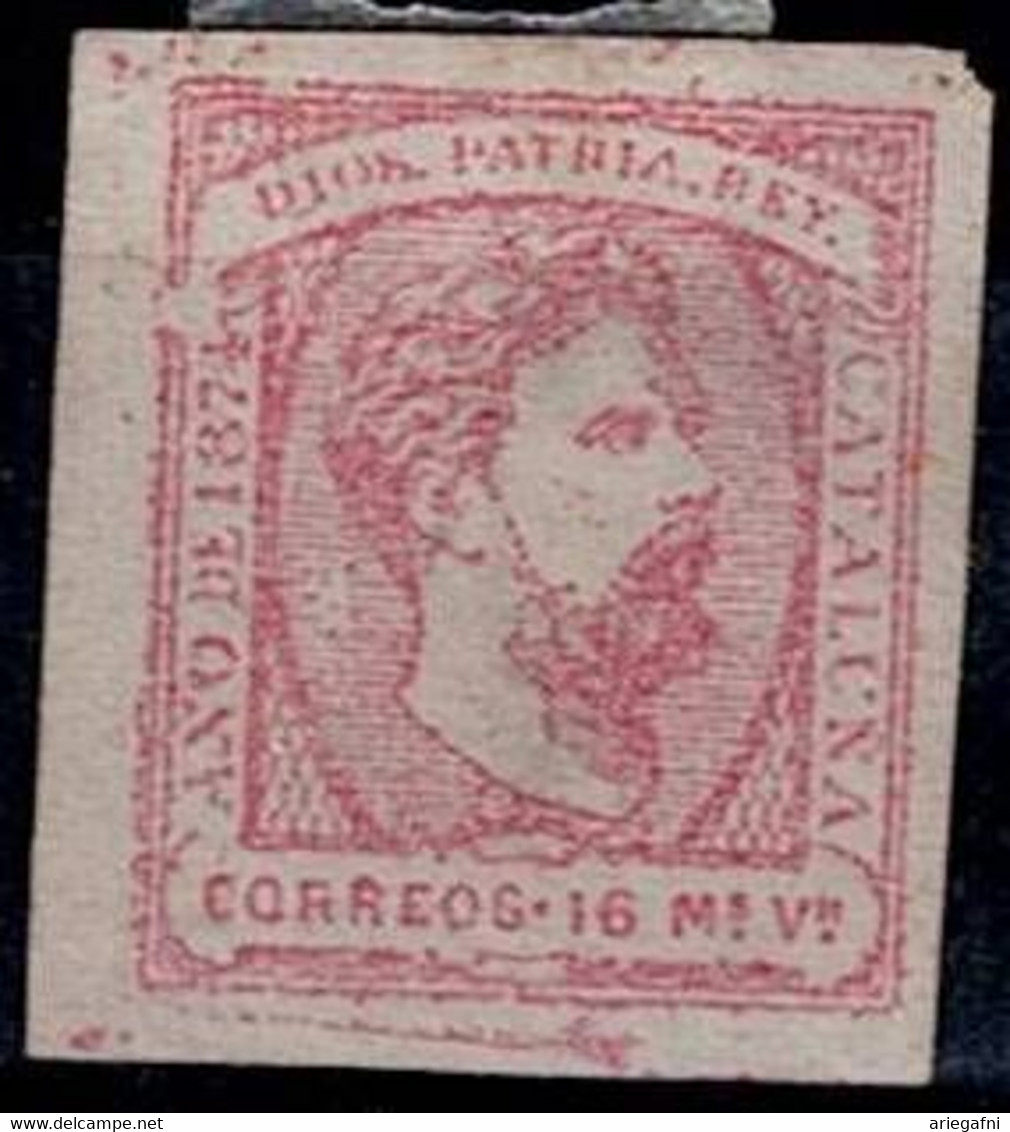 SPAIN 1874 KATOLONIEN DON CARLOS NACH RECHTS IM OVAL MI No 5 MLH VF!! - Nuovi