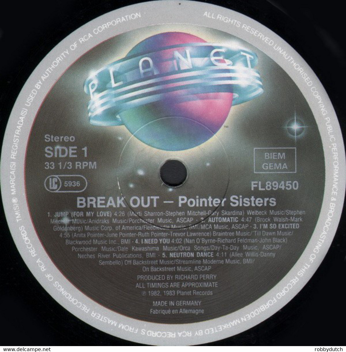 * LP *  POINTER SISTERS - BREAK OUT (incl. I'm So Exited) (Germany 1983) - Soul - R&B