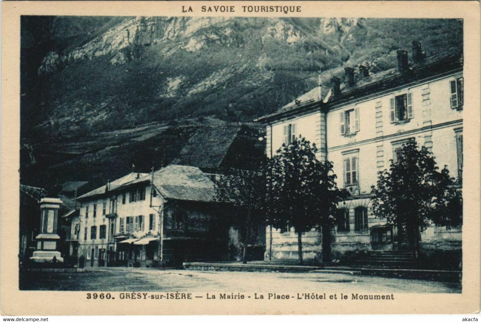 CPA GRESY-sur-ISERE La Mairie - La Place - L'Hotel Et Le Monument (1193278) - Gresy Sur Isere